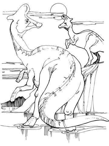 Lambeosaurus Hadrosaurs Coloring Page